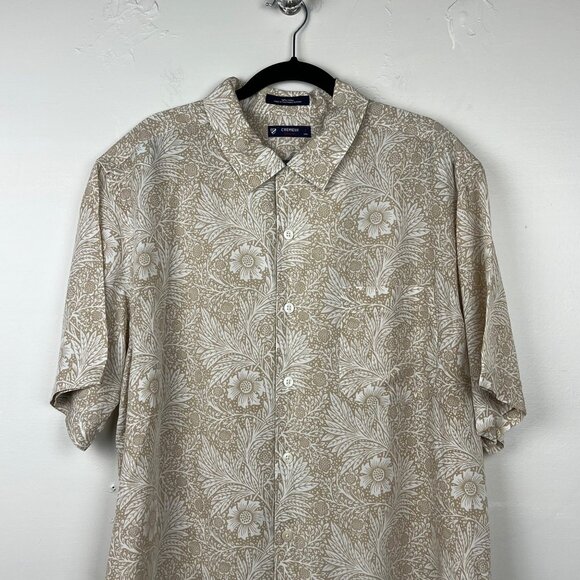 Cremieux Classics Men's Tan Floral 100% Lyocell Button Up Shirt Size Large - Picture 3 of 7